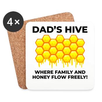 Honeybee Dad Beekeeper Apiculture Insect Collector - Dessous de verre (lot de 4) - blanc - Devant