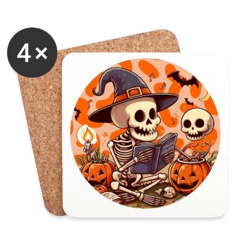 Mr. Bone Gruseliges Halloween 2 - Untersetzer (4er-Set) - Weiß - Vorne