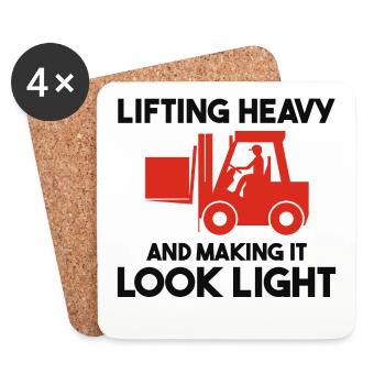 Forklift Operator Heavy Equipment Driver Funny - Coasters (set of 4) - white - Front