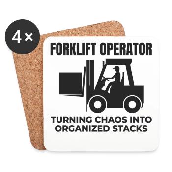 Forklift Operator Heavy Equipment Driver Humor - Coasters (set of 4) - white - Front
