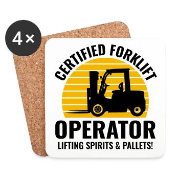Forklift Operator Heavy Equipment Driver Funny - Coasters (set of 4) - white - Front