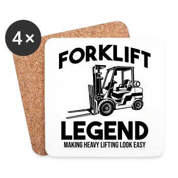Forklift Operator Heavy Equipment Driver - Coasters (set of 4) - white - Front