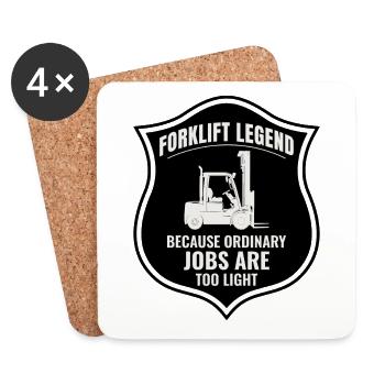 Forklift Operator Heavy Equipment Driver Funny - Coasters (set of 4) - white - Front