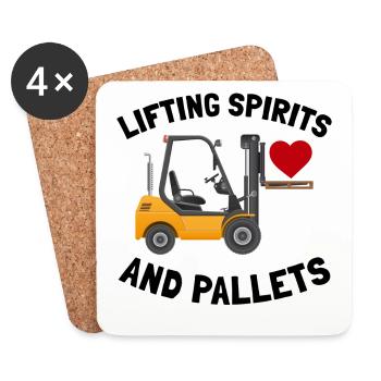 Forklift Operator Heavy Equipment Driver Funny - Coasters (set of 4) - white - Front