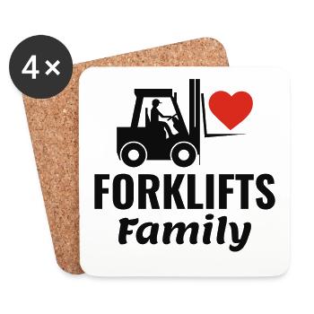 Forklift Operator Heavy Equipment Driver Family - Coasters (set of 4) - white - Front