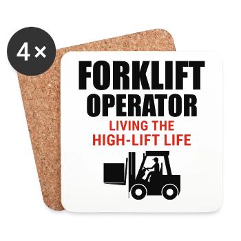 Forklift Operator Heavy Equipment Driver Funny - Coasters (set of 4) - white - Front