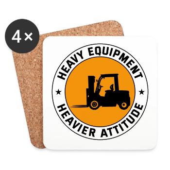 Forklift Operator Heavy Equipment Driver Funny - Coasters (set of 4) - white - Front