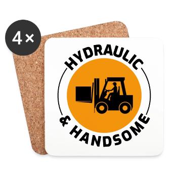 Forklift Operator Heavy Equipment Driver Funny - Coasters (set of 4) - white - Front