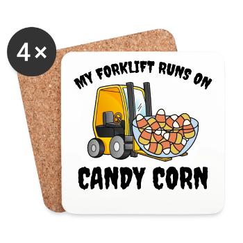 Halloween Forklift Operator Candy Corn - Coasters (set of 4) - white - Front