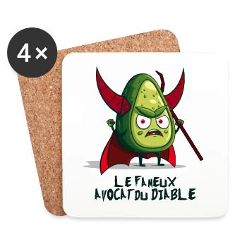 LE FAMEUX AVOCAT DU DIABLE ! (cuisine, justice) - Dessous de verre (lot de 4) - blanc - Devant