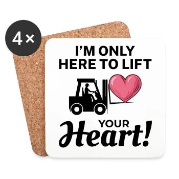 Forklift Operator Driver Valentine’s Day Funny - Coasters (set of 4) - white - Front