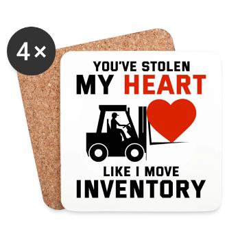 Forklift Operator Driver Valentine’s Day Funny - Coasters (set of 4) - white - Front