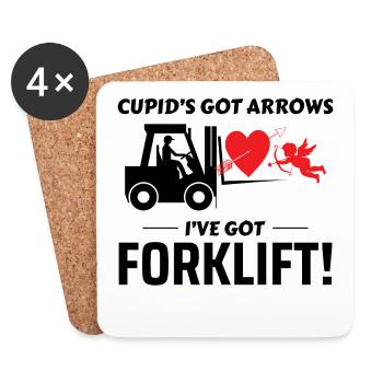 Forklift Operator Driver Valentine’s Day Funny - Coasters (set of 4) - white - Front