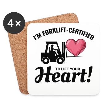 Forklift Operator Driver Valentine’s Day Funny - Coasters (set of 4) - white - Front