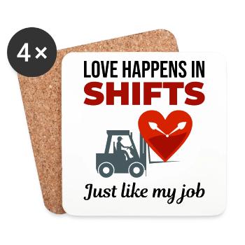 Forklift Operator Driver Valentine’s Day Funny - Coasters (set of 4) - white - Front