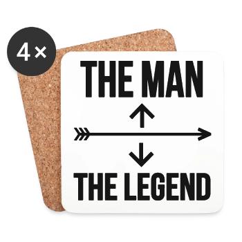 The Man The Legend Mallesprüche - Coasters (set of 4) - white - Front