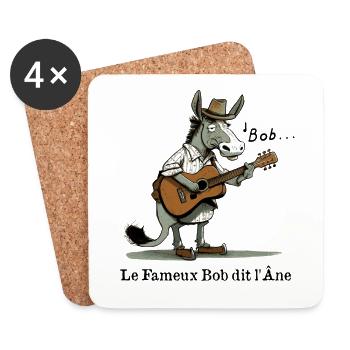 LE FAMEUX BOB, DIT L'ÂNE ! (musique) - Dessous de verre (lot de 4) - blanc - Devant