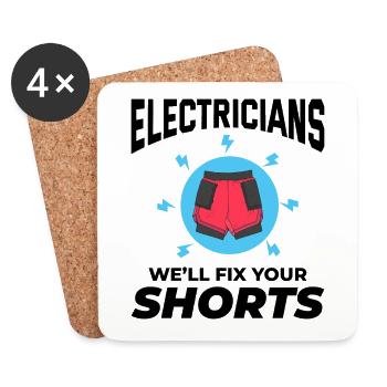 Electrician Humor Electrical Technician Engineer - Coasters (set of 4) - white - Front