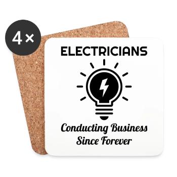 Électricien Humour Technicien électricien Ingénieur - Dessous de verre (lot de 4) - blanc - Devant