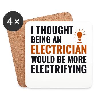 Electrician Humor Electrical Technician Engineer - Coasters (set of 4) - white - Front