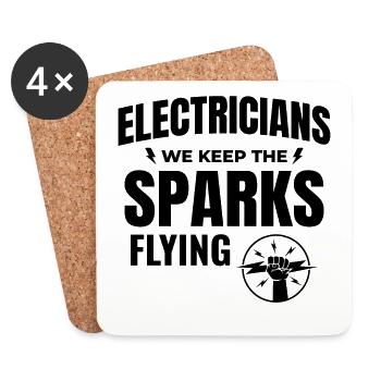 Electrician Humor Electrical Technician Engineer - Coasters (set of 4) - white - Front