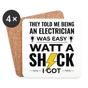 Elektriker Humor Elektrotechniker Ingenieur - Untersetzer (4er-Set) - Weiß - Vorne