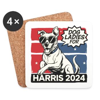 Dog Ladies For Kamala Harris 2024 USA Amerika - Untersetzer (4er-Set) - Weiß - Vorne