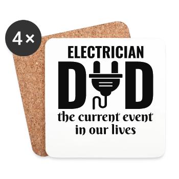 Electrician Dad Electrical Technician Engineer - Coasters (set of 4) - white - Front
