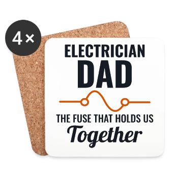 Electrician Dad Electrican Technician Family - Coasters (set of 4) - white - Front