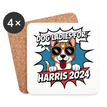 Dog Ladies For Kamala Harris 2024 USA Amerika - Untersetzer (4er-Set) - Weiß - Vorne