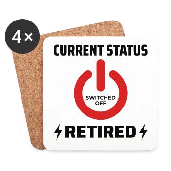 Retired Electrician: Current Status Proud - Coasters (set of 4) - white - Front