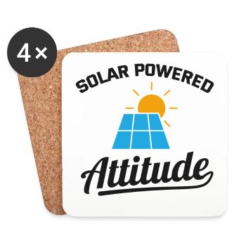 Elektriker: Solarbetriebene Einstellung - Untersetzer (4er-Set) - Weiß - Vorne