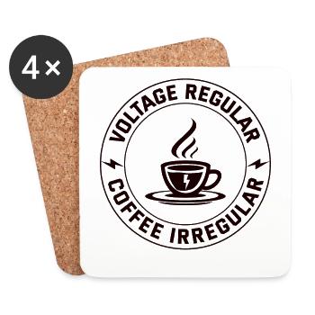 Electrician: Voltage Regular, Coffee Irregular - Coasters (set of 4) - white - Front