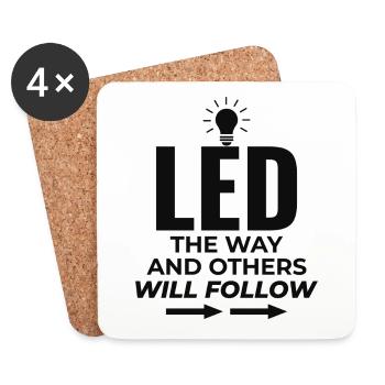 Elektriker: LED der Weg, andere inspirieren - Untersetzer (4er-Set) - Weiß - Vorne