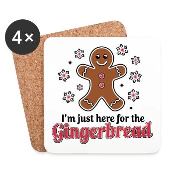 Gingerbread Lebkuchenmann Weihnachten - Untersetzer (4er-Set) - Weiß - Vorne