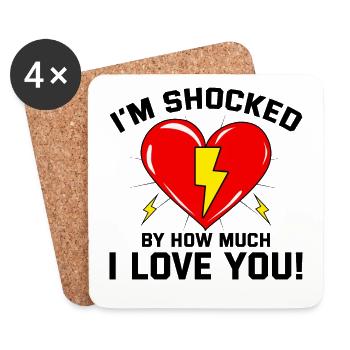 Électricien Valentine : choqué par tout ce que j’aime - Dessous de verre (lot de 4) - blanc - Devant