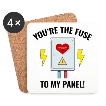 Electrician Valentine: You’re the Fuse to My Panel - Coasters (set of 4) - white - Front