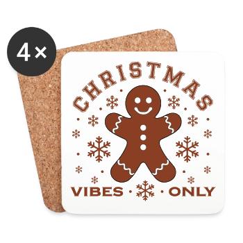 Gingerbread Man Christmas Vibes Only - Untersetzer (4er-Set) - Weiß - Vorne