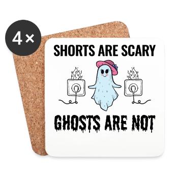 Électricien Halloween : Les shorts sont des fantômes effrayants - Dessous de verre (lot de 4) - blanc - Devant