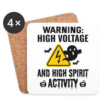 Electrician Halloween: High Voltage, High Spirit - Coasters (set of 4) - white - Front