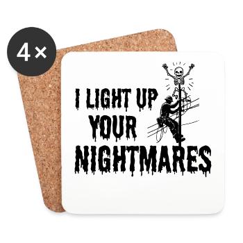 Lineman Halloween Nightmare Spooky Elektrisches Design - Untersetzer (4er-Set) - Weiß - Vorne