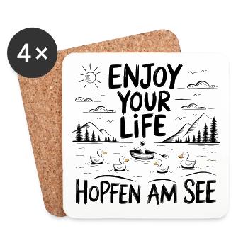 Hopfen am See Holiday Mountain Hiking - Coasters (set of 4) - white - Front