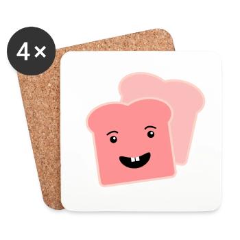 Pink Toasts Gift - Coasters (set of 4) - white - Front