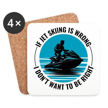 Jet Skiing Watersports Speed Adventure Ocean Ride - Coasters (set of 4) - white - Front