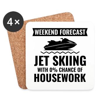 Jetski-Wochenendausflug - Untersetzer (4er-Set) - Weiß - Vorne