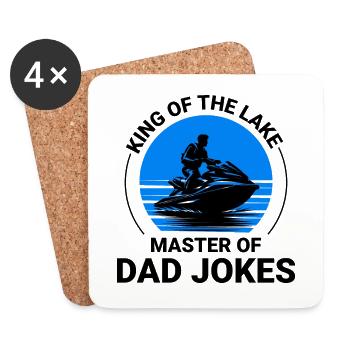 King of the Lake, Master of Dad Jokes Jet Skiing - Coasters (set of 4) - white - Front