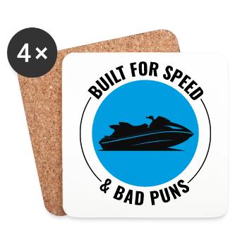Jet Skiing Dad Loving Speed Enthusiasts - Coasters (set of 4) - white - Front