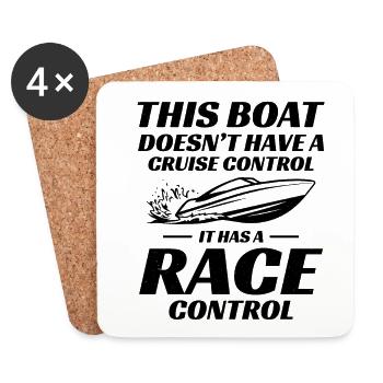 Courses de hors-bord pour les pilotes et les amateurs de bateaux à moteur - Dessous de verre (lot de 4) - blanc - Devant