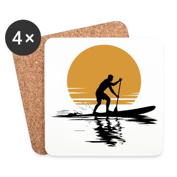Stand Up Paddle Freizeit Urlaub - Untersetzer (4er-Set) - Weiß - Vorne