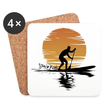 Stand Up Paddle Freizeit Urlaub - Untersetzer (4er-Set) - Weiß - Vorne